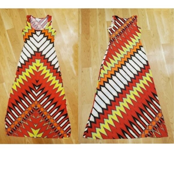 Western Maxi Dress Tribal Aztec Jersey Stretchy Cowgirl Rodeo - Picture 3 of 16